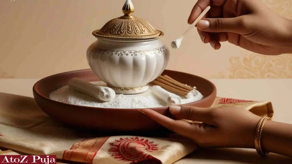 Preparation of South Indian White Tilak